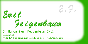 emil feigenbaum business card